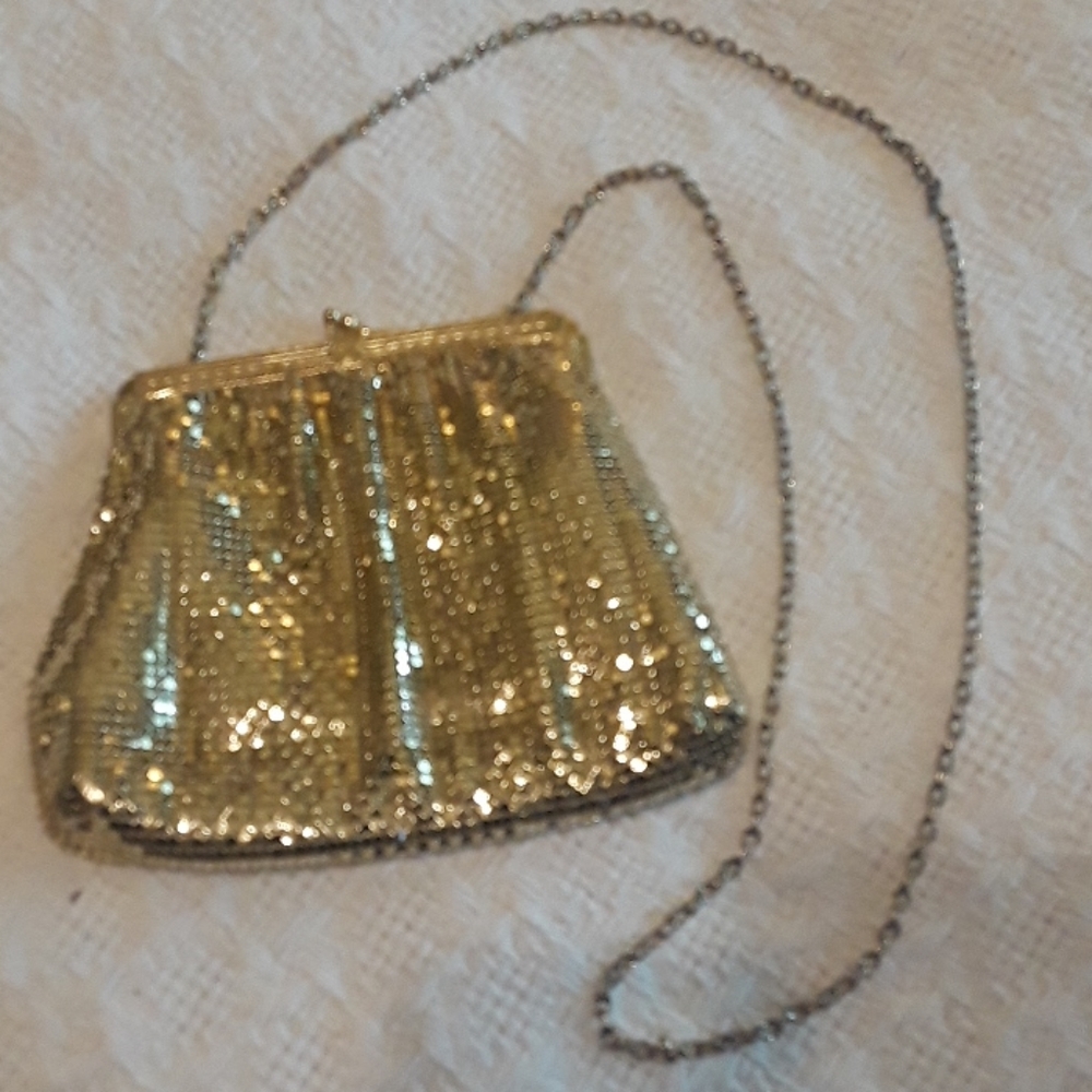 Whiting and Davis gold mesh hand bag